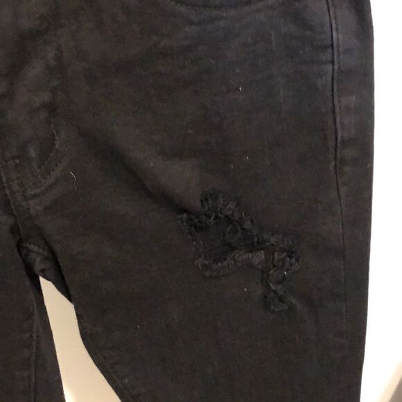 Kancan black distressed denim cropped skinny sz 24 - Picture 3 of 5